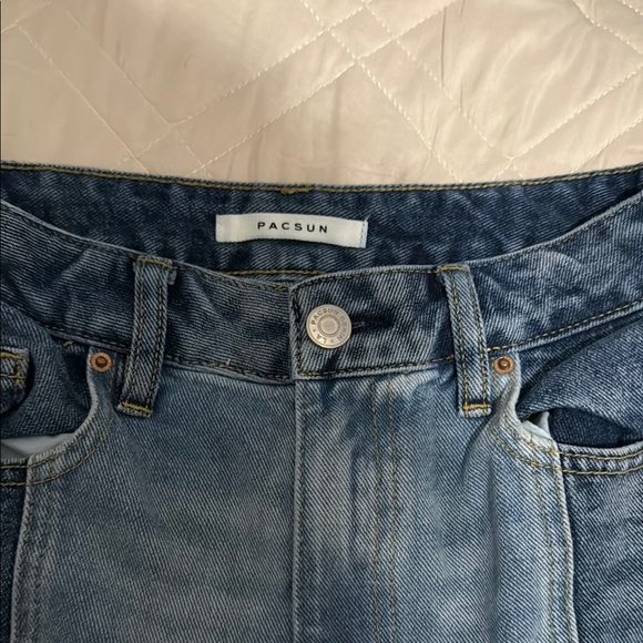 PacSun Blue High Rise Jeans with Color-Block Design - Picture 2 of 5